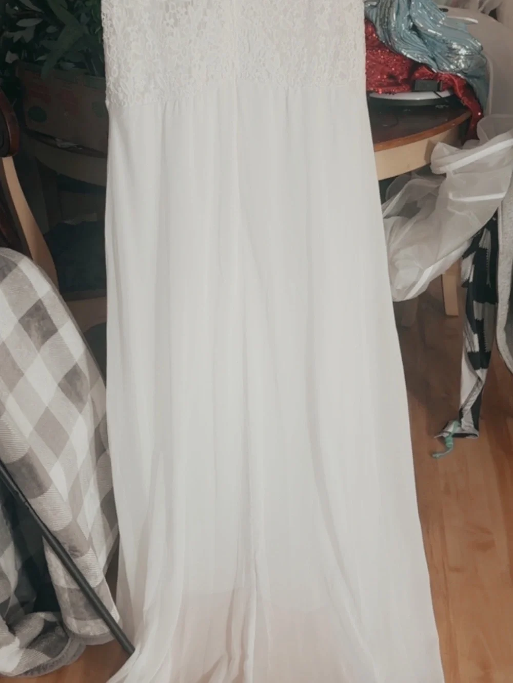 Lace Bodice White A-Line Dress
I package my clothing in weather proof bags. - Picture 4 of 9